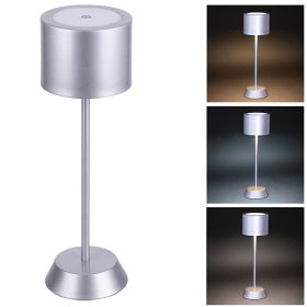 Lampada da tavolo touch ricaricabile, silver, Aladina