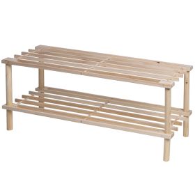 Scarpiera a giorno 2 ripiani in legno di abete