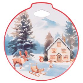 Mattonella decorativa tonda 21 cm, Winter Vintage