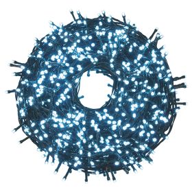 Filo 2000 led bianco freddo 60 m, uso esterno, 8 giochi di luce, Santa&#39;s House by Kooper