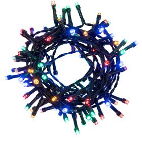 Filo 100 led multicolor 4,5 m, uso esterno, 8 giochi luce, Santa&#39;s House