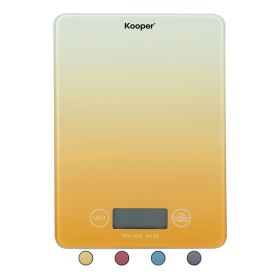 Bilancia da cucina digitale 5 Kg, top in vetro temperato, Kooper