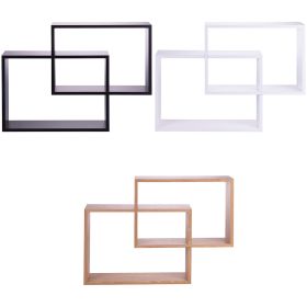 Set 2 mensole cubo grandi da muro in legno di pino,  S&#236;ordine