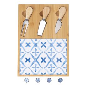 Set tagliere e 3 coltelli da formaggio