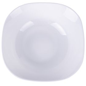 Insalatiera quadrata in vetro, bianco, Sibilla