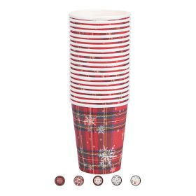 Set 20 bicchieri natalizi di carta, Santa&#39;s House