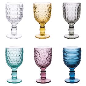 Set 6 calici 310 ml in vetro colorato, Geometrie