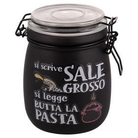 Barattolo sale grosso 800 ml in vetro, Si scrive si legge S&#236;Chef