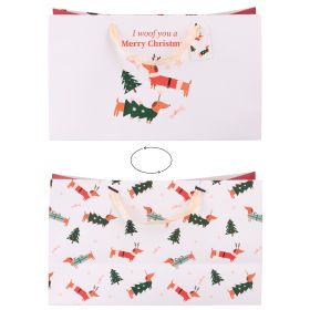 Busta regalo 39x15x23 cm in carta con manici in  tessuto, Natalotto