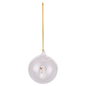 Pallina natalizia in vetro borosilicato, decorazione interna pupazzo di neve 3D, Xmas