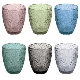 Set 6 bicchieri acqua colorati 325 ml in pasta di vetro, Sharm Sibilla