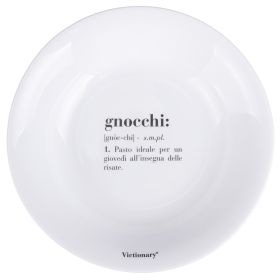 Piatto fondo tondo in vetro opalino