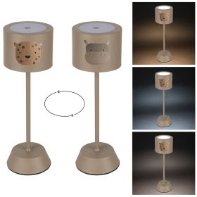 Lampada da tavolo touch ricaricabile, tigre/ippopotamo, Les Petites